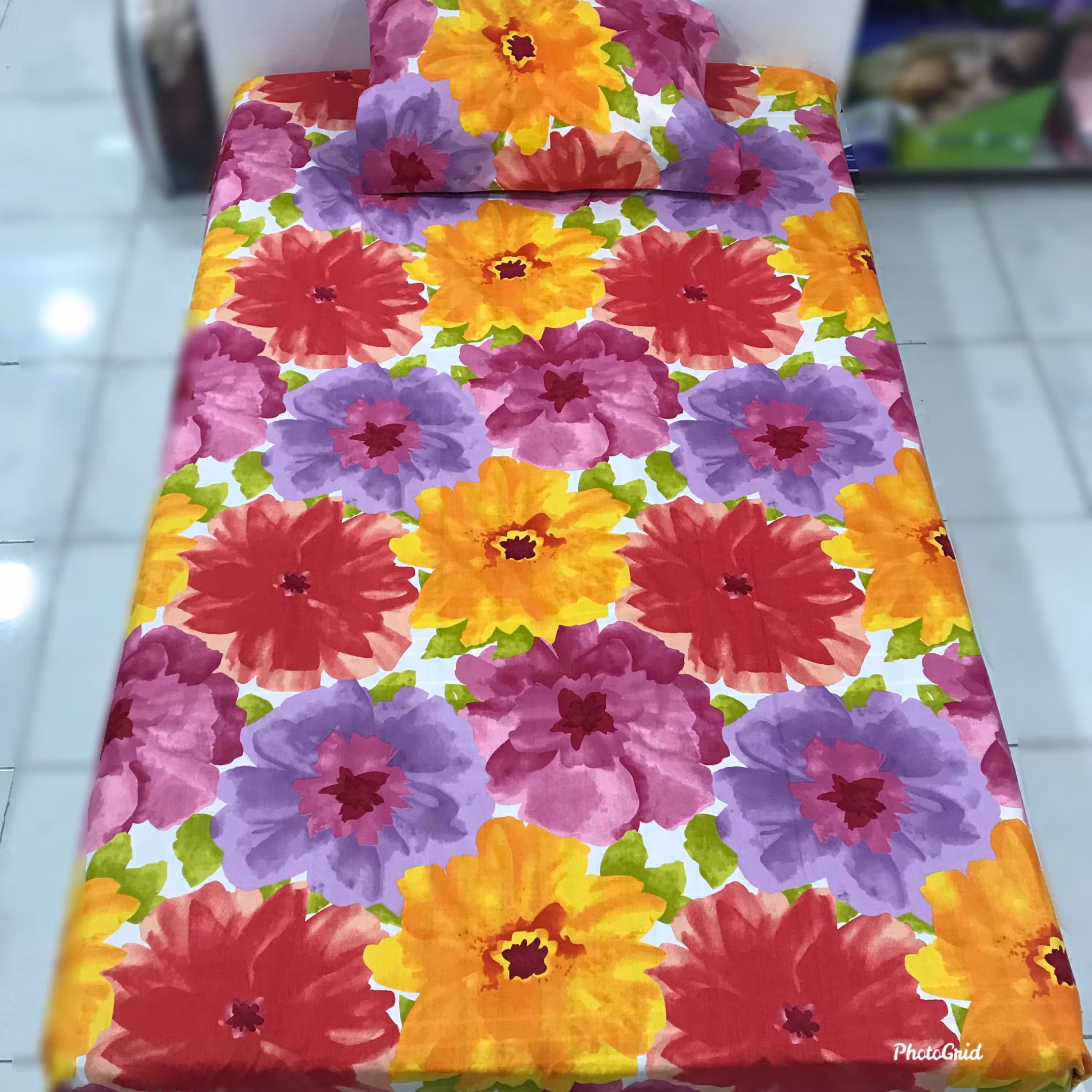 نیم ست ملحفه کشدار یکنفره 90 و روبالشی طرح ملرز