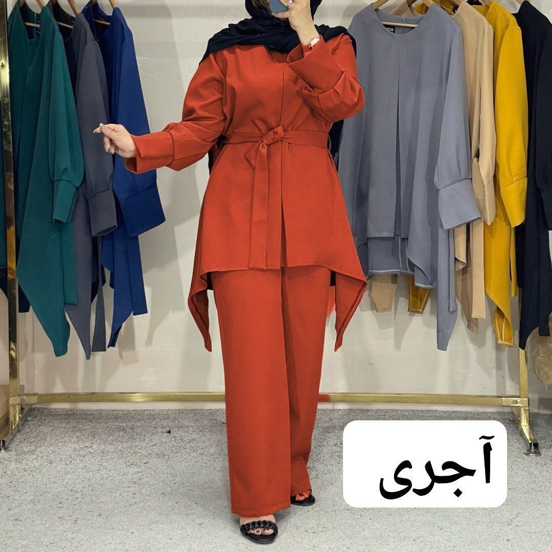 مانتو شلوار  آزیتا و فریرسایز تا سایز 46 و جنس ابر و بادی