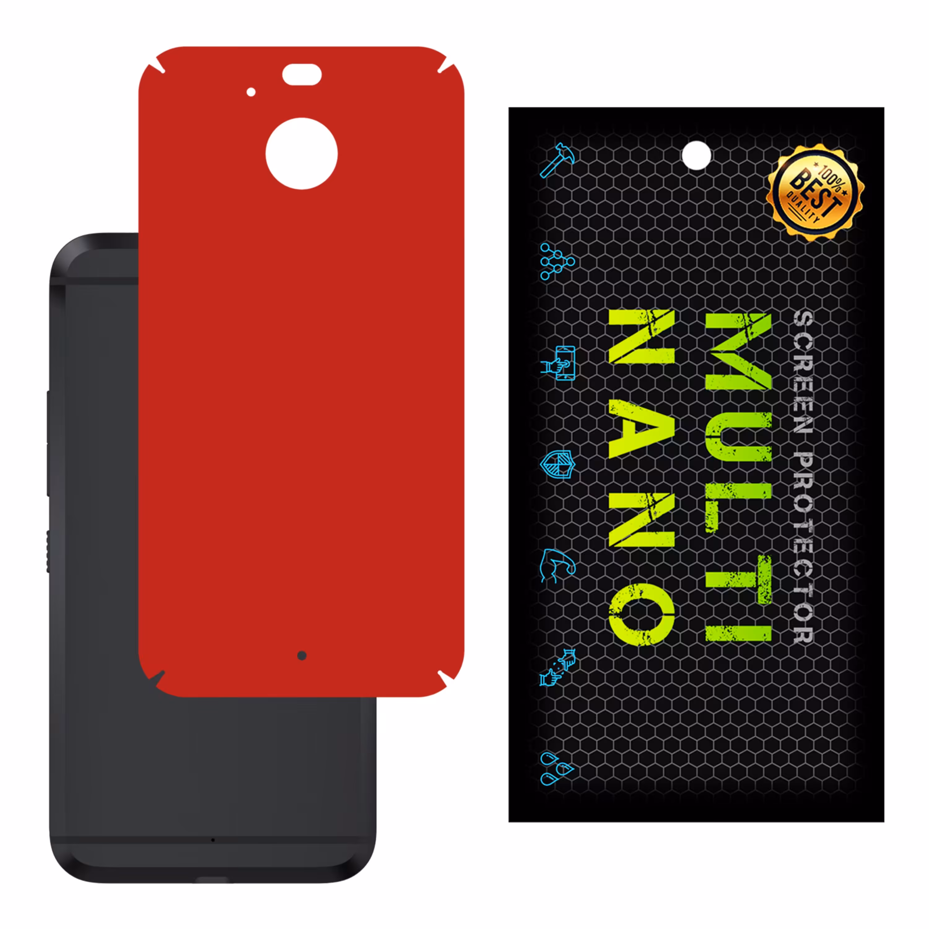 برچسب پوششی MultiNano مدل X-F1M-Red برای پشت موبایل اچ تی سی 10 Evo