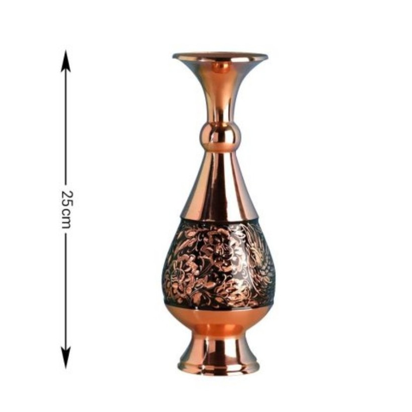 گلدان مسی الماس تراش ارتفاع 25