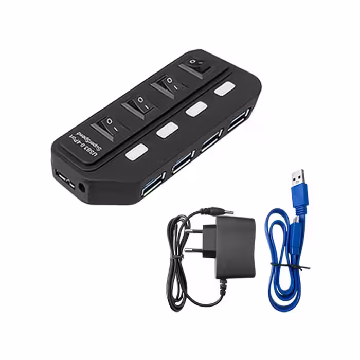 هاب 4 پورت USB3.0 آداپتوردار مدل VS545