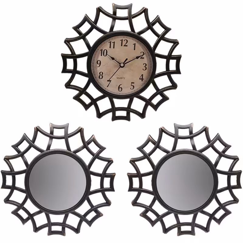 ساعت دیواری کوارتز QUARTZ و 2 قاب آینه کد 519