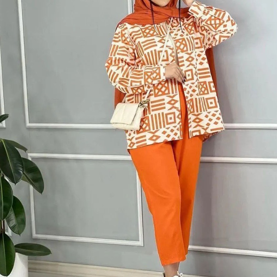 ست کت و شلوار زنانه لینن شارلوت 
