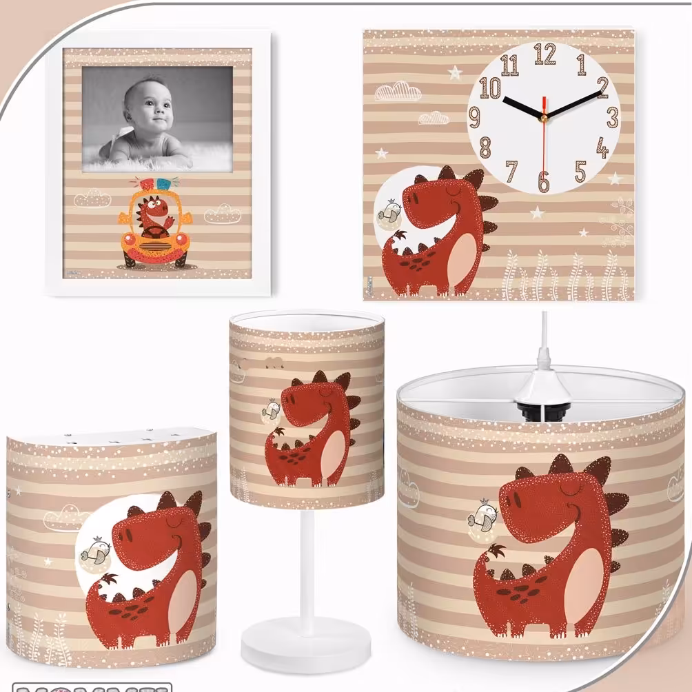 ست لوستر 5 تیکه اتاق کودک طرح دایناسور کد 2915