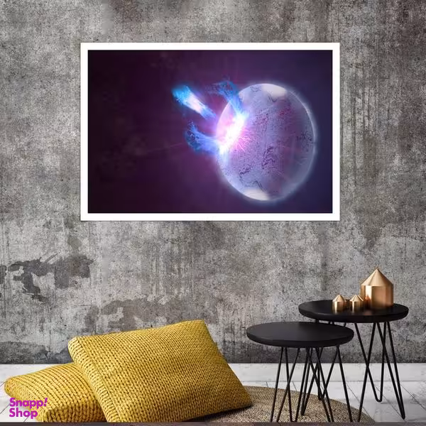 تابلو بکلیت طرح کهکشان و ستاره نوترونی مدل قاب شاسی W-s8237