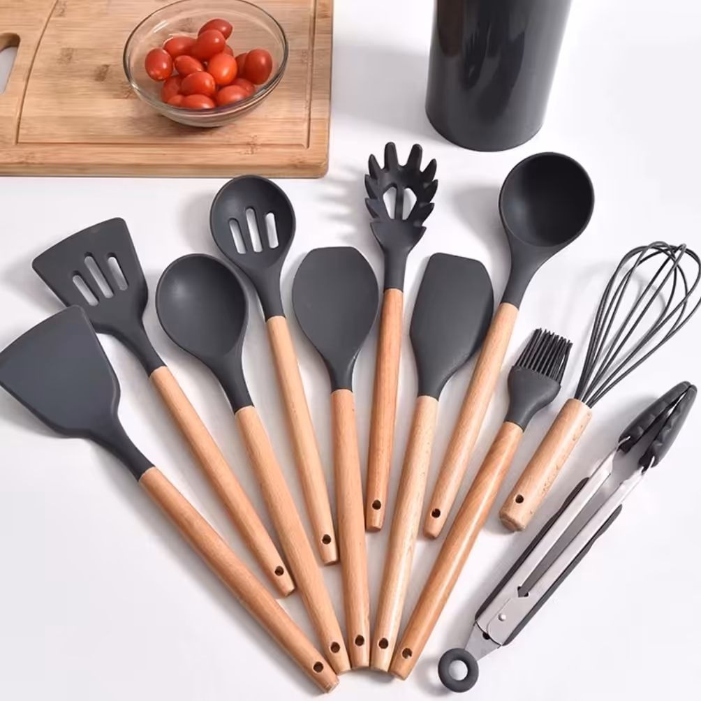 سرویس کفگیر و ملاقه سیلیکونی  12 پارچه برند کیچن ست