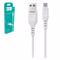 کابل شارژ و دیتا تبدیل USB به microUSB دن‌من مدل D01V طول 1 متر رنگ سفید