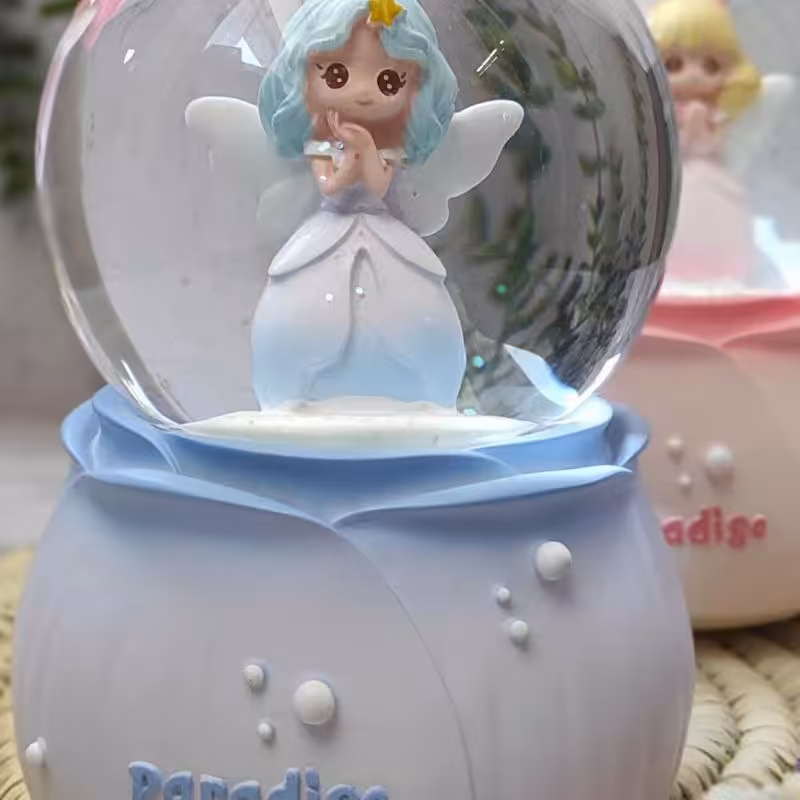 گوی موزیکال دختر و گل رنگ آبی 