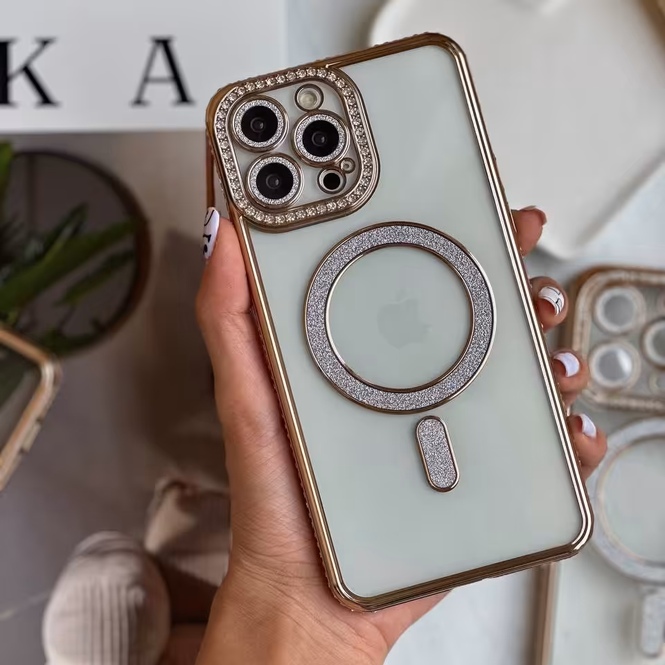 قاب گوشی موبایل مدل دیاموند مگ سیف شفاف مخصوص آیفون