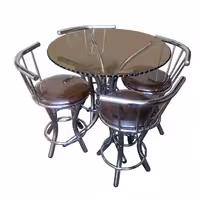 میز ناهارخوری کمجا 4 نفره فلزی مدل گلدانی استیل (هزینه ارسال پس کرایه)