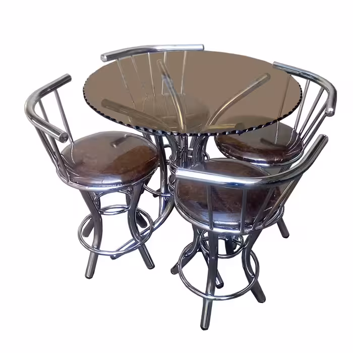 میز ناهارخوری کمجا 4 نفره فلزی مدل گلدانی استیل (هزینه ارسال پس کرایه)