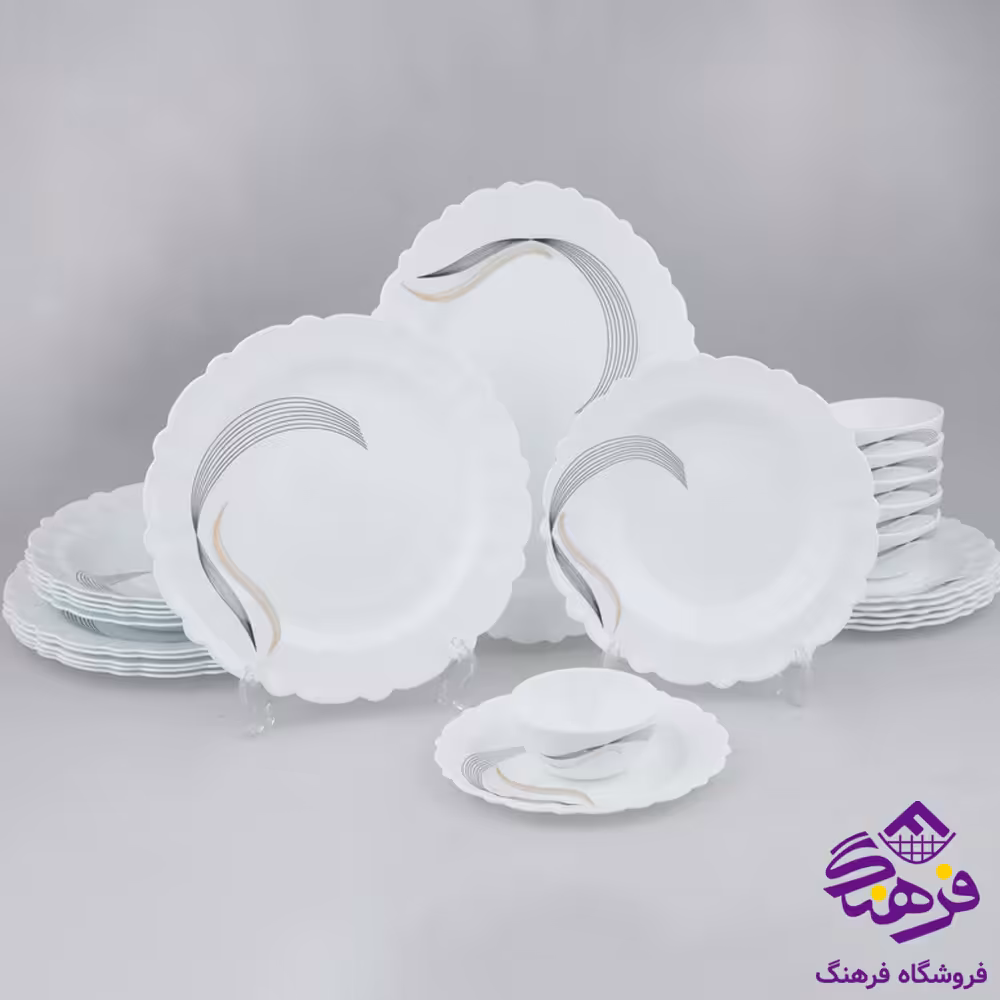 سرويس 25پارچه کنگره شمل طلايي گلدن اپال