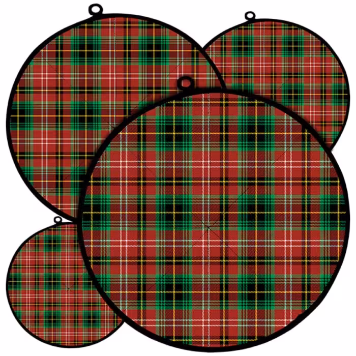 دمکنی ست چهار تکه پارچه ای مخمل دو رو چاپ طرح چهار خانه سایز 20، 25، 30 و 35 مدل B21-94 شرکت رنس