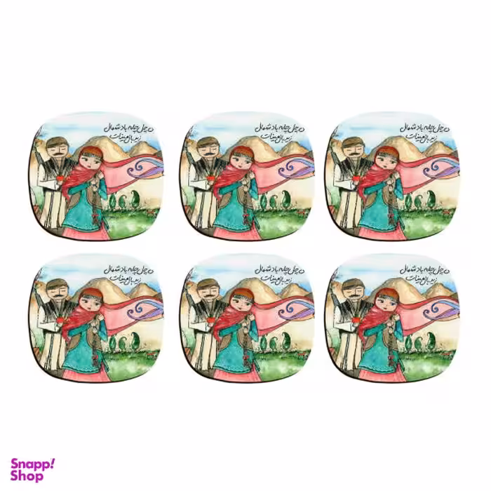 زیر لیوانی ترمه طراحان ایده مدل بال مینا کد trm132 بسته شش عددی