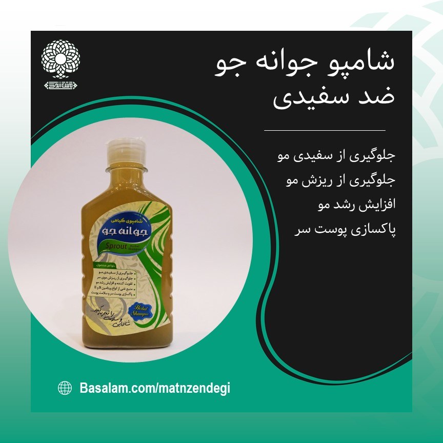 شامپو جوانه جو جلوگیری از سفیدی مو (کیفیت تضمینی و طبیعی)