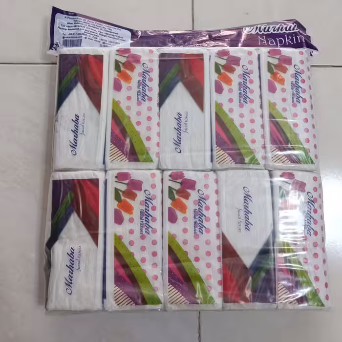 دستمال اقتصادی مرحبا 10 تایی  محتوی 100 برگ دولا 3 بسته 