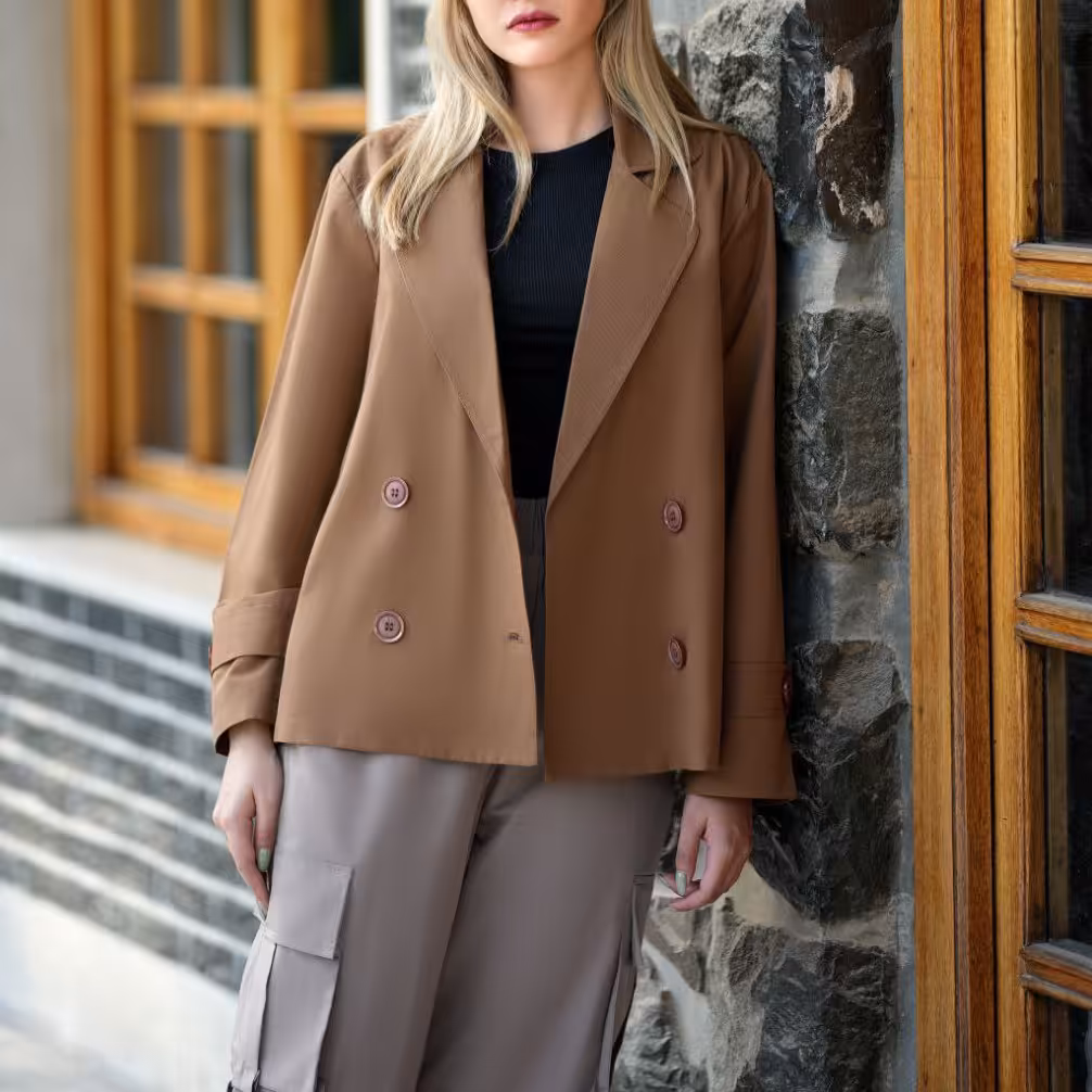 نیم تنه کراپ کتی مدل نیایش با پارچه کتان زارا درجه یک کیفیت تضمینی