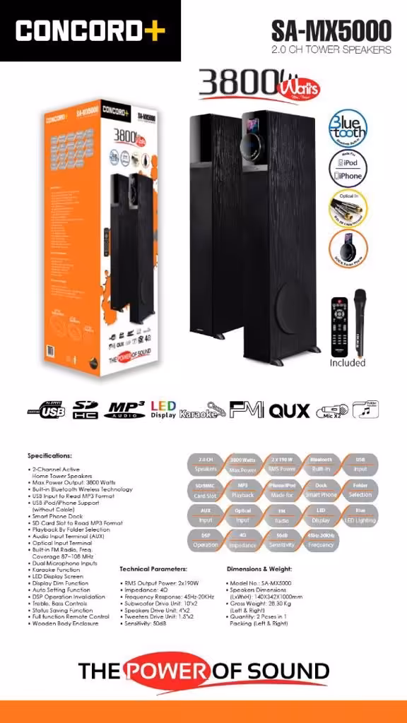 اسپیکر کنکورد مدل SA-MX5000