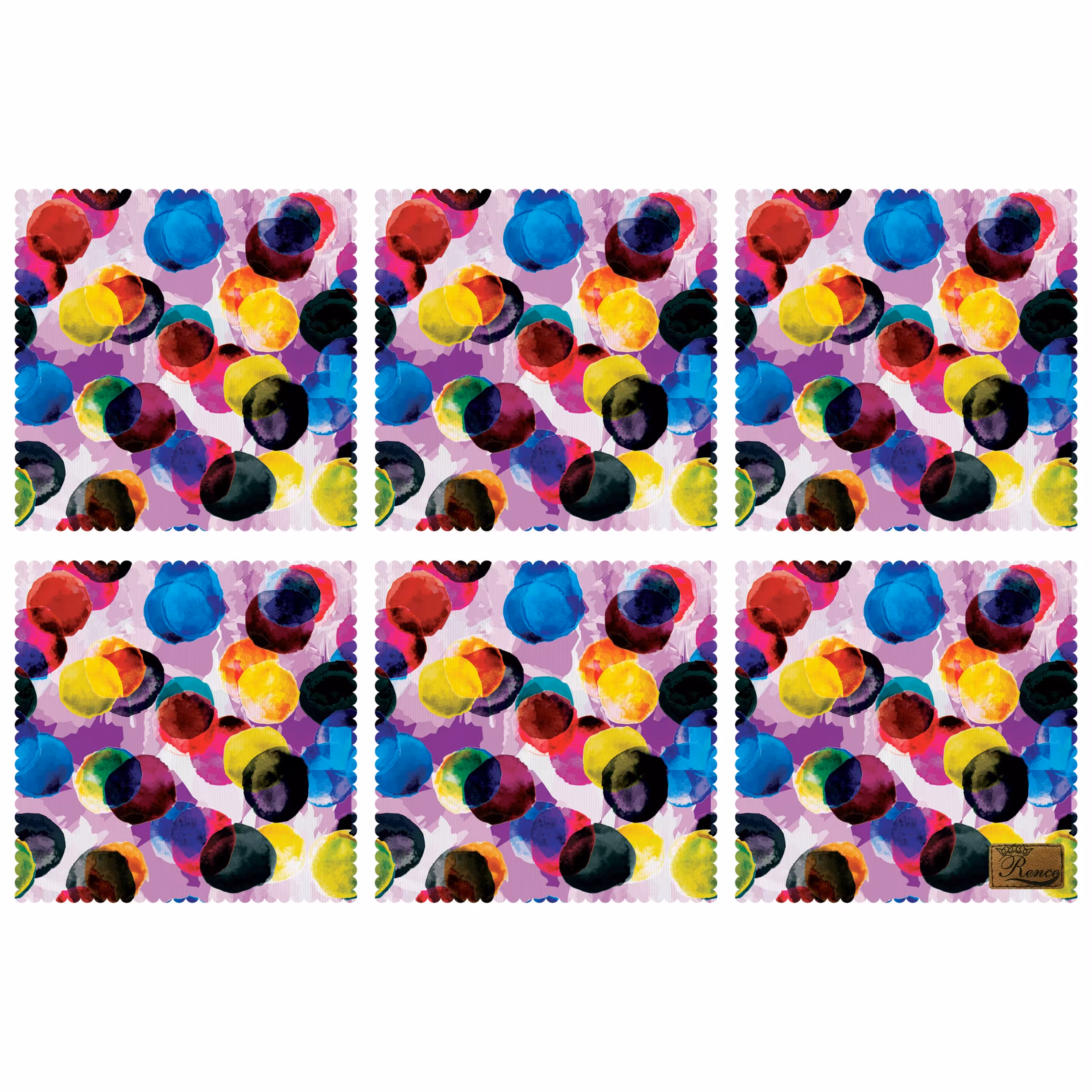 زیر بشقابی مربعی پارچه مخمل سایز 30 در 30 مدل U1-548 شرکت رنس