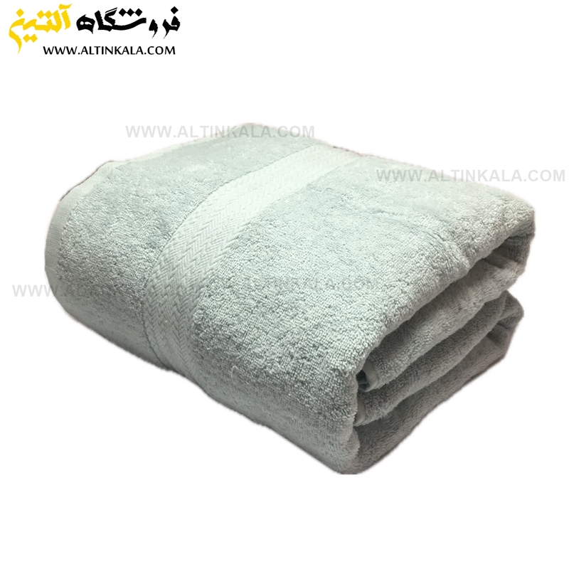 حوله حمامی برق لامع طرح دیور 100×165 ابی روشن