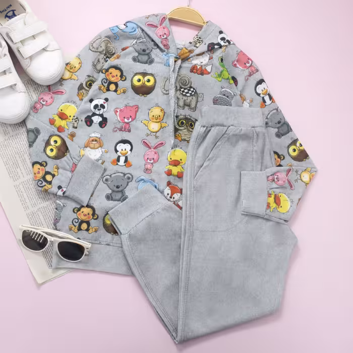 هودی شلوار بچگانه طرح دار اسپرت 