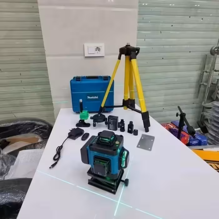 ترازلیزری ماکیتا 4D جدید
16 لاین 
برد کنترل 20 متر
360 درجه خودتراز اتومات
