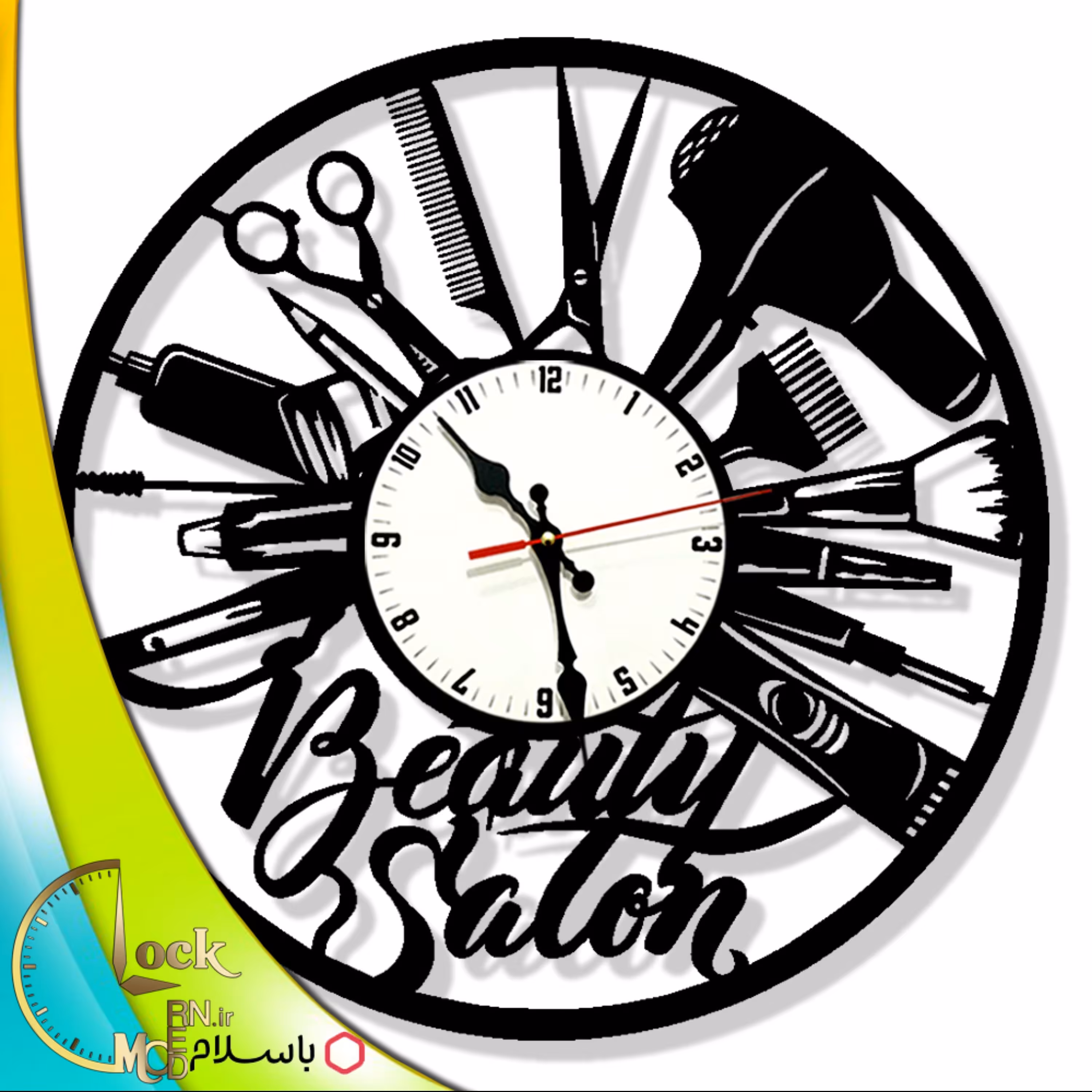 ساعت دیواری طرح سالن زیبایی کد 830