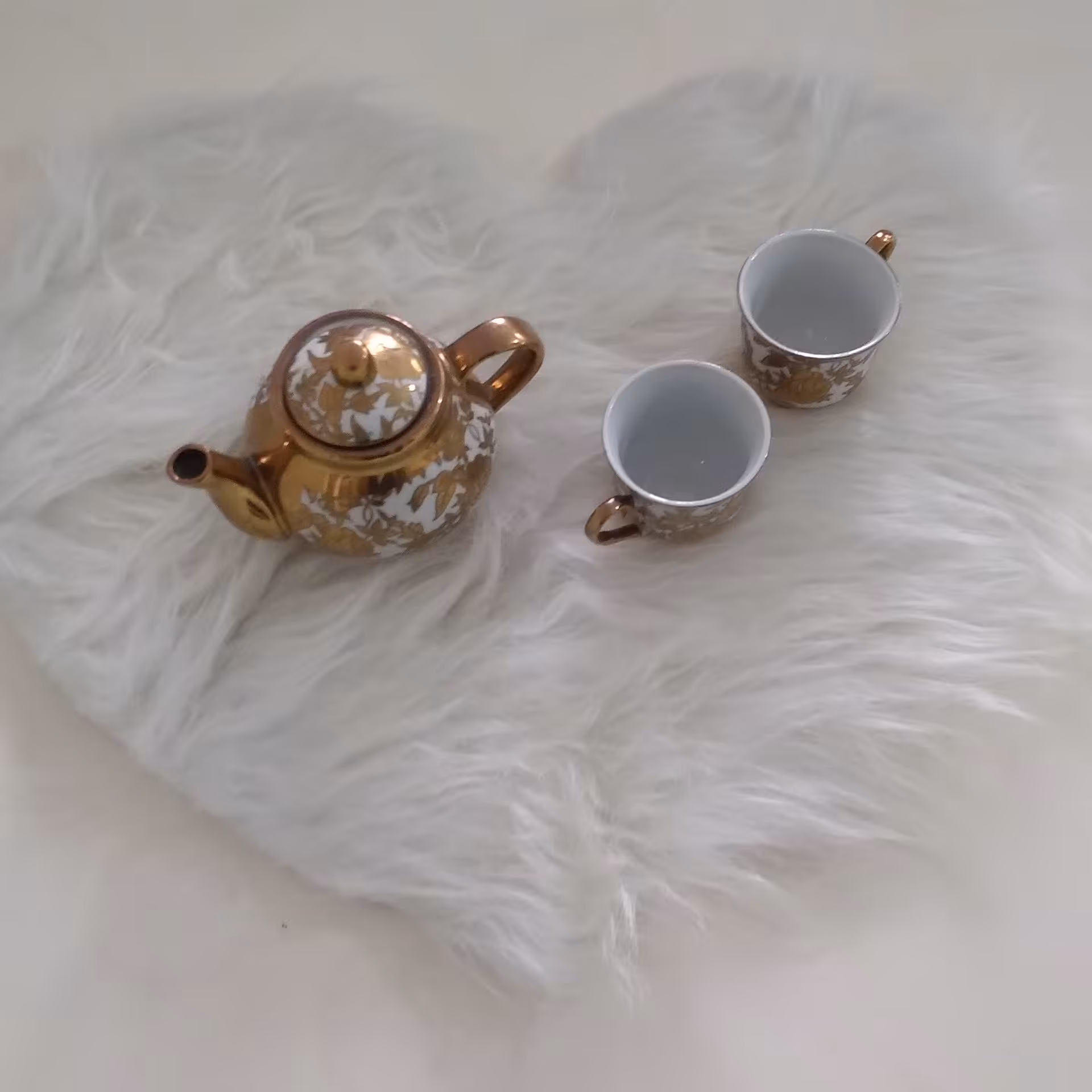 رومیزی خز پرز بلند طرح قلبی با آستر اشبالت