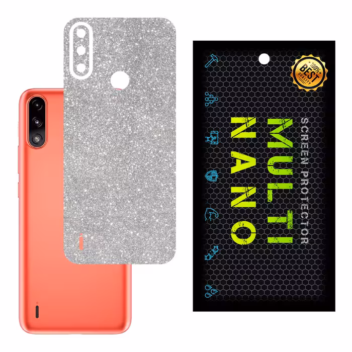 برچسب پوششی MultiNano مدل X-G1F-Silver برای پشت موبایل موتورولا Moto E7i Power
