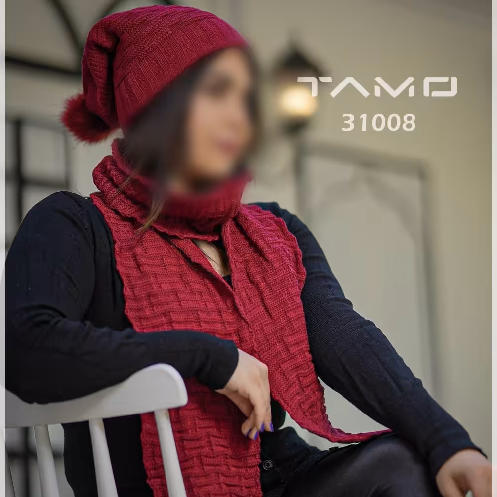 ست شال و کلاه بافت 3100