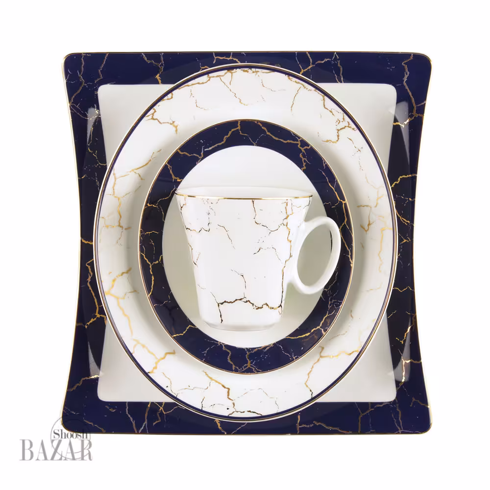 سرویس 97 پارچه چینی زرین طرح اونیکس 12نفره