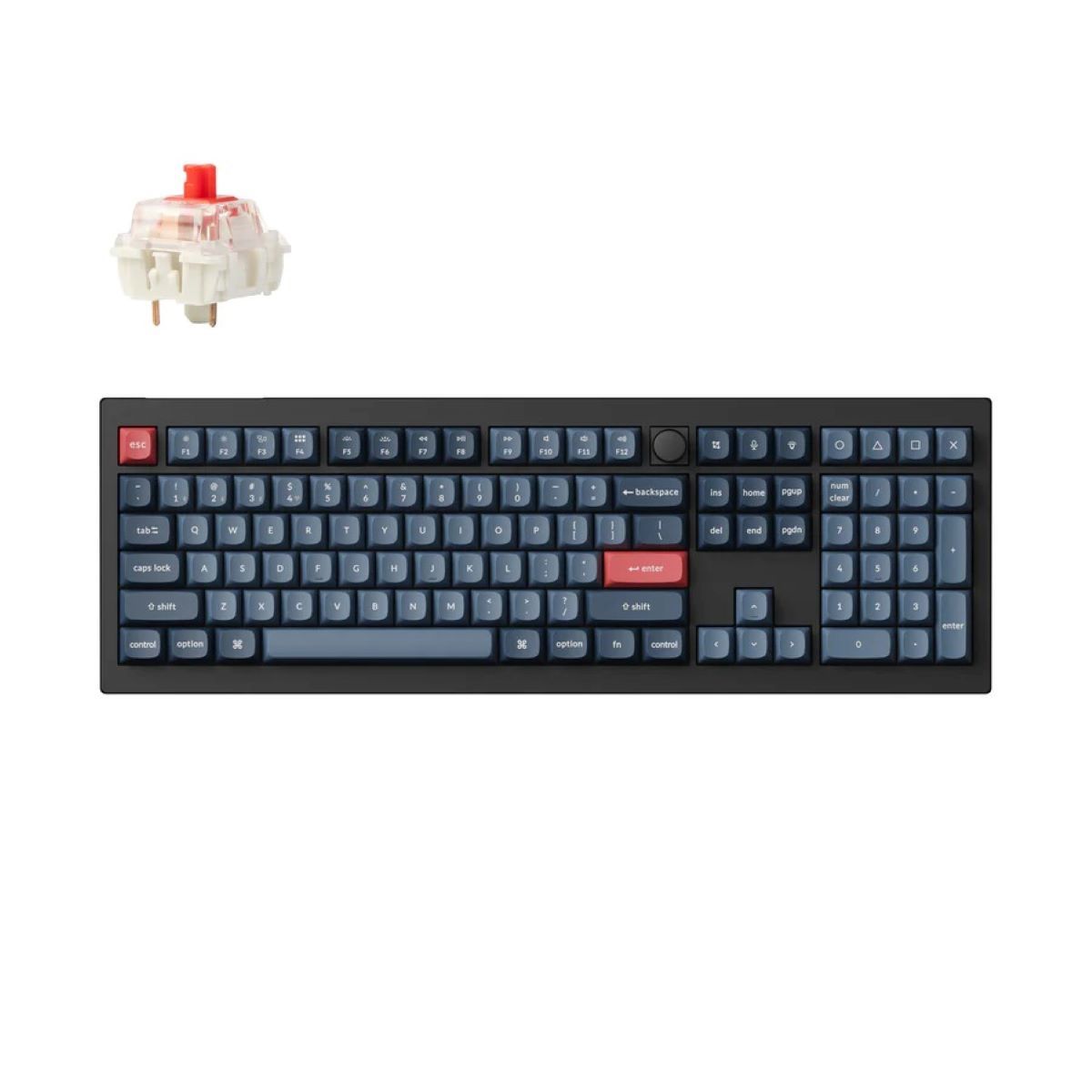 خرید کیبورد Keychron V6 Max Carbon black Gateron Jupiter Red V6M-D1 با بهترین قیمت
