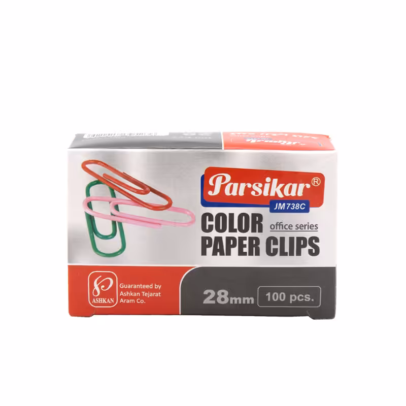 گیره کاغذ پارسیکار مدل JM738 بسته 100 عددی