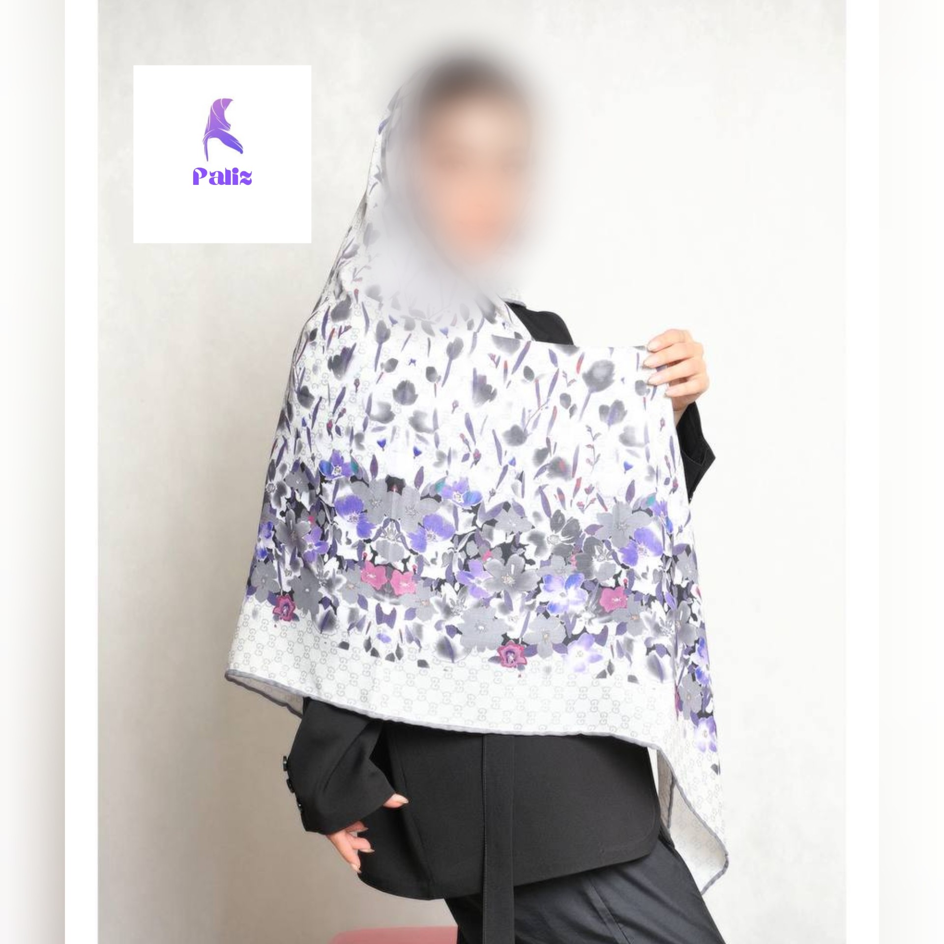 روسری نخی دور دست دوز قوار 120 کد 104