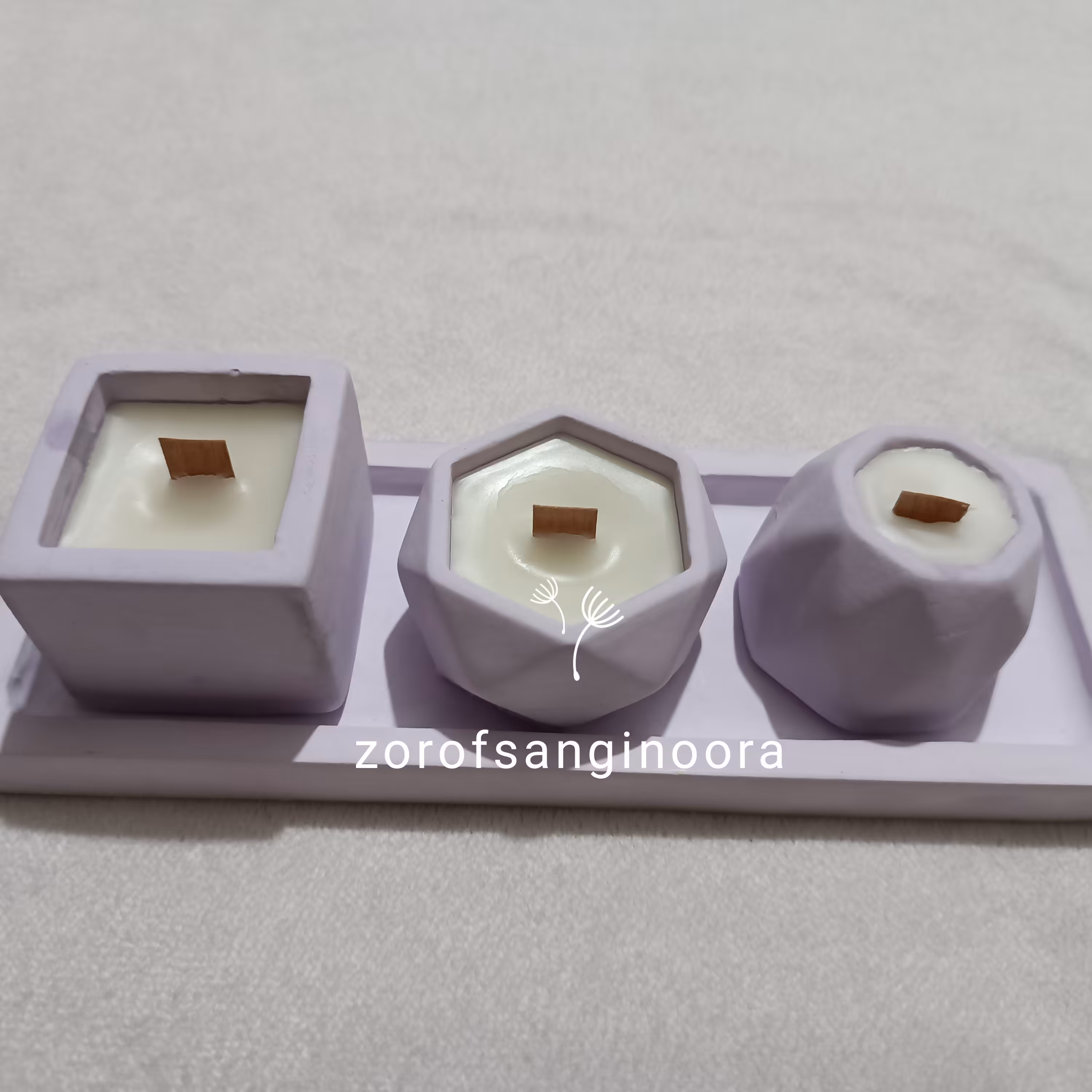 شات شمع دکوری  بهمراه سینی 