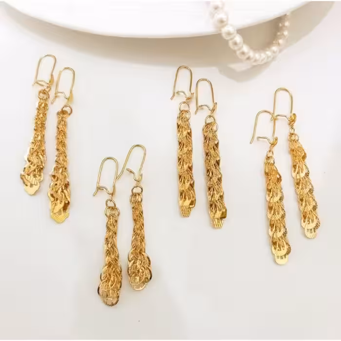 گوشواره های آویز مشابه طلا 2