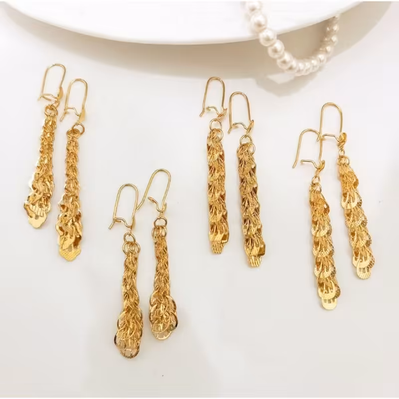 گوشواره های آویز مشابه طلا 2