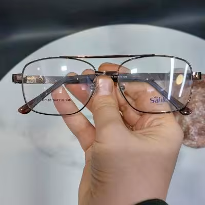 فریم طبی سافیلو مردانه فلزی دو پل عینک طبی مناسب صورت های بزرگ