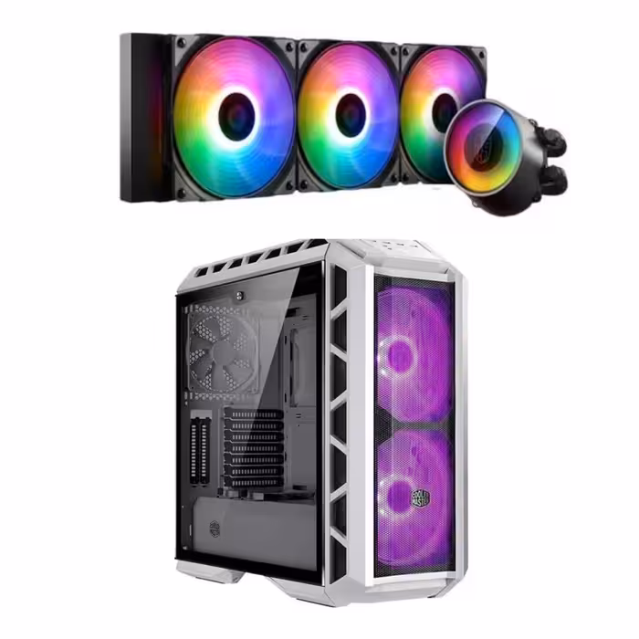 کیس کولرمستر مدل MASTERCASE H500P MESH WHITE همراه با خنک کننده پردازنده Castle 360RGB V2