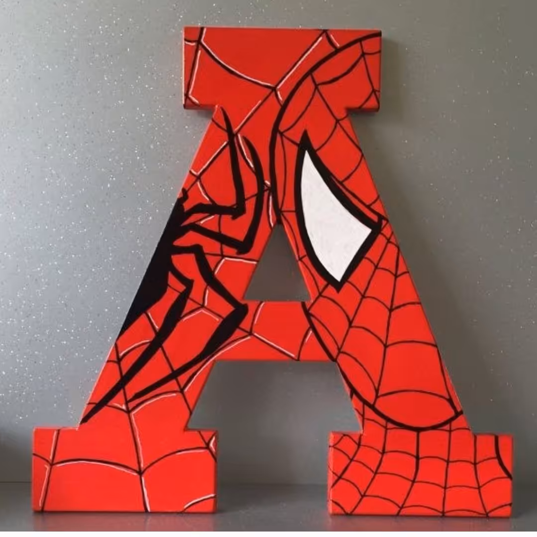 استند حرف اول اسم تک بعدی دستساز تم تولد پسرانه  مرد عنکبوتی