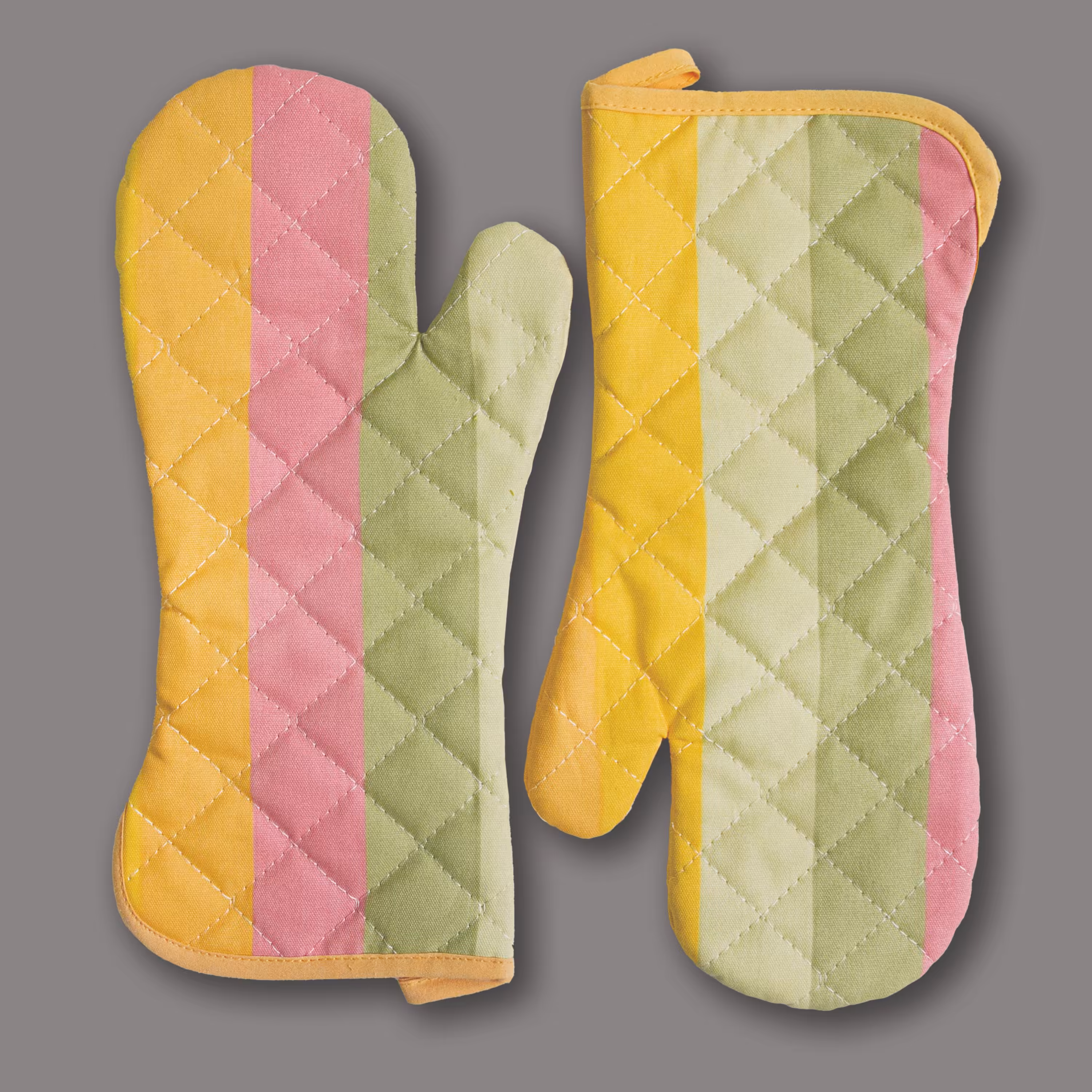 دستکش اشپزخانه کتان طرح رابید صورتی