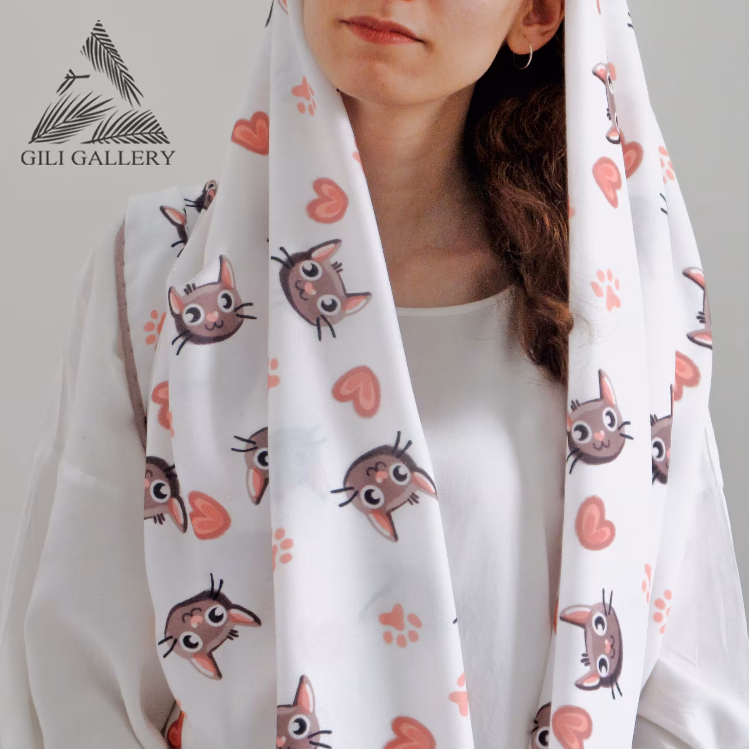 شال طرح گربه 