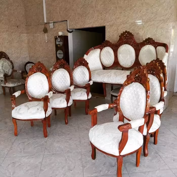 مبل استیل 9نفره چوب راش 