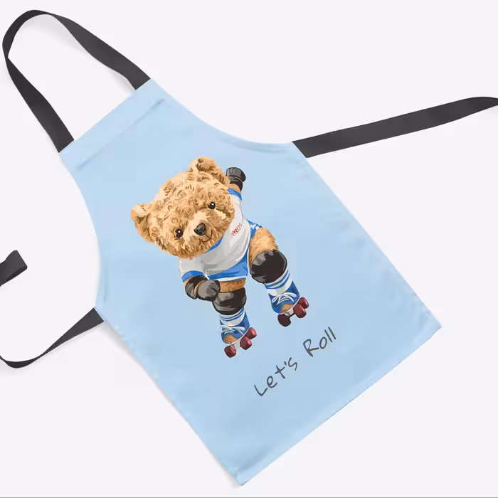 پیشبند تدی مخمل چاپ دیجیتال قابل شستشو و رنگ ثابت دارای آستر ضدآب کد17