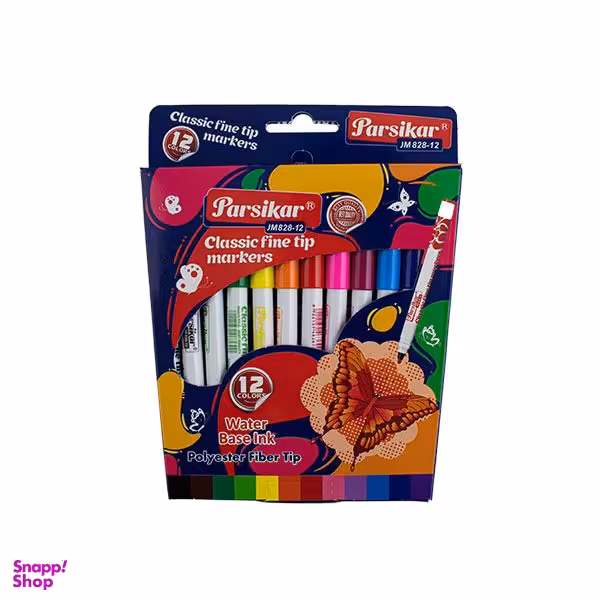 ماژیک رنگ آمیزی 12 رنگ پارسی کار مدل JM828-12