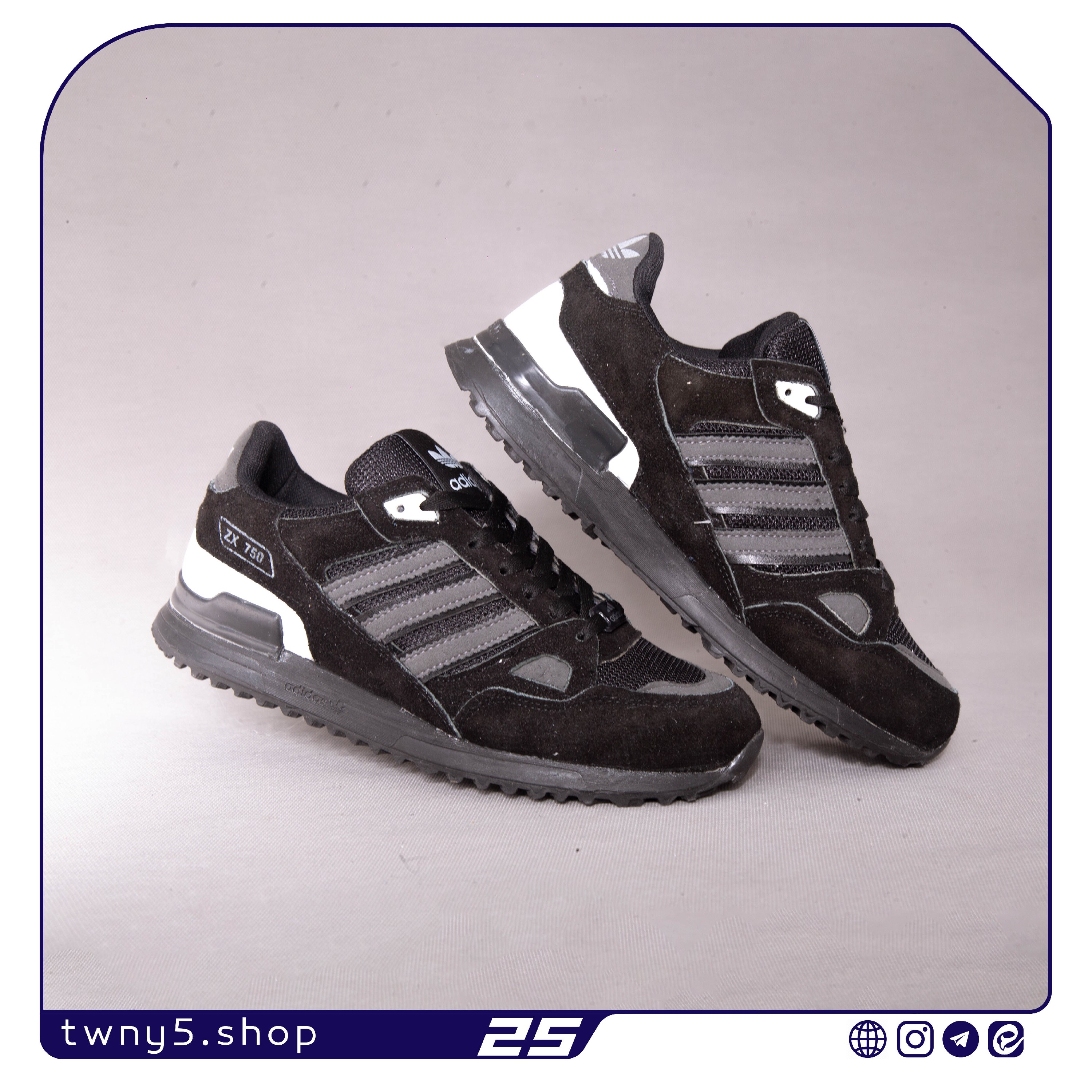 کتونی مردانه مدل آدیداس zx750 رنگ مشکی سایزبندی 41 الی 44 قالب این کتونی یک سایز کوچک تر از استاندارد است