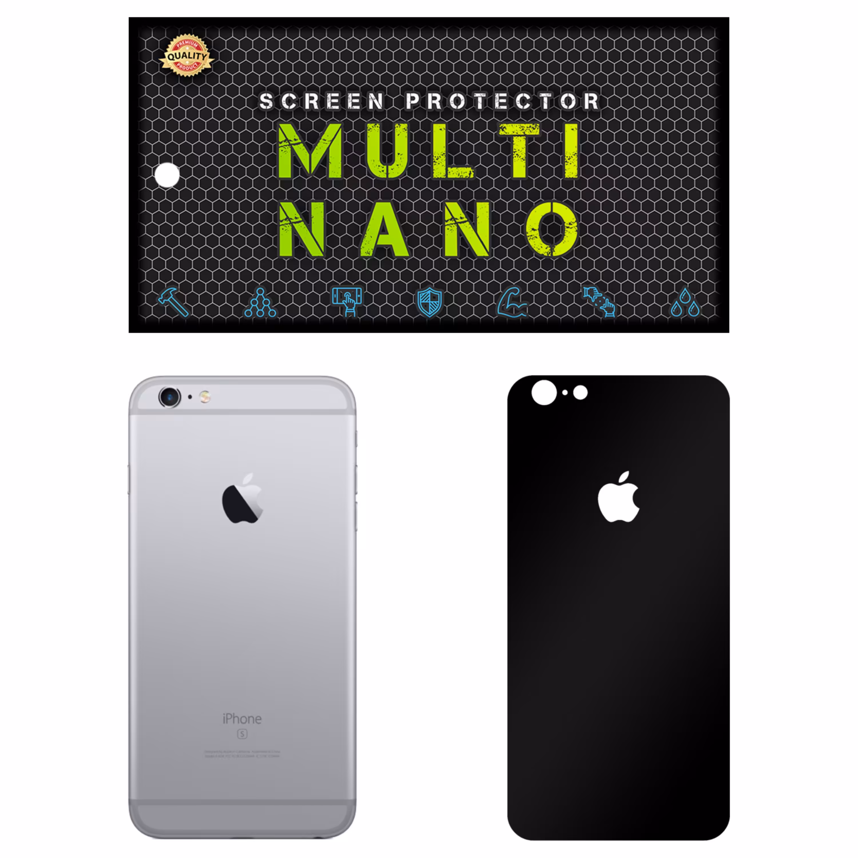برچسب پوششی MultiNano مدل X-F1M-Black برای پشت موبایل اپل iPhone 6S Plus