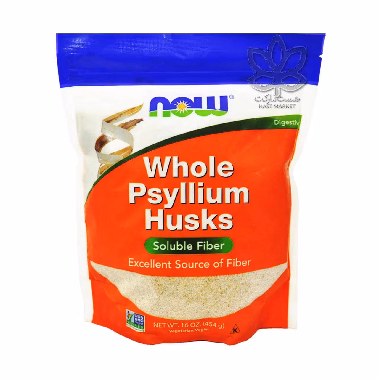 پودر پوسته اسفرزه ( موسیلیوم هاسک ) 450 گرم - now