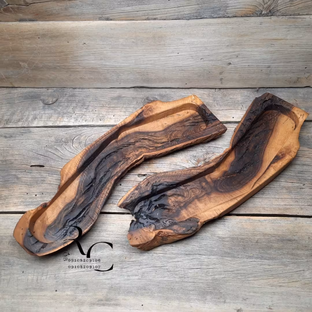 ظروف سرو و پذیرایی چوبی دو تیکه مدل C1277