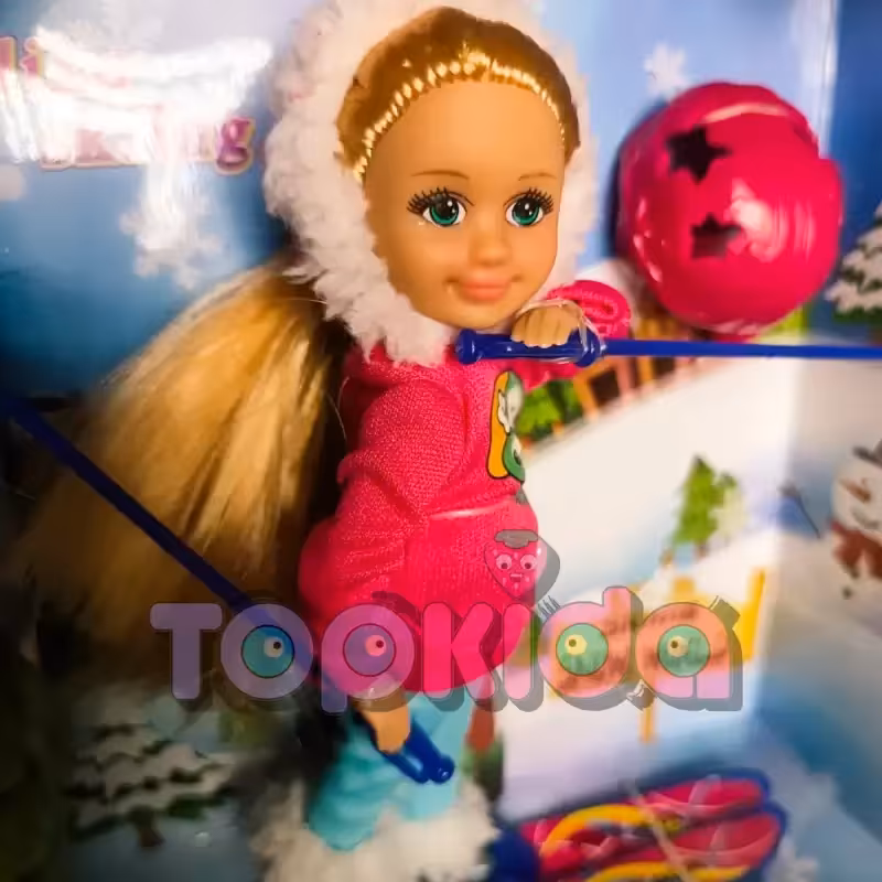 دختربچه مو بلوند اسکی سوار  با ارسال رایگان و فوری